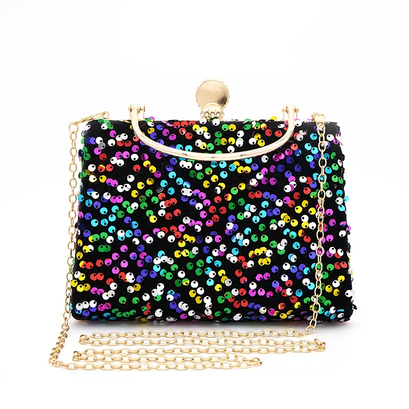 Colorful Handbag Sequin Dinner Bag Portable Sequin Chain Handbag Wedding Party Bag Women Bag Shoulder Crossbody Bag