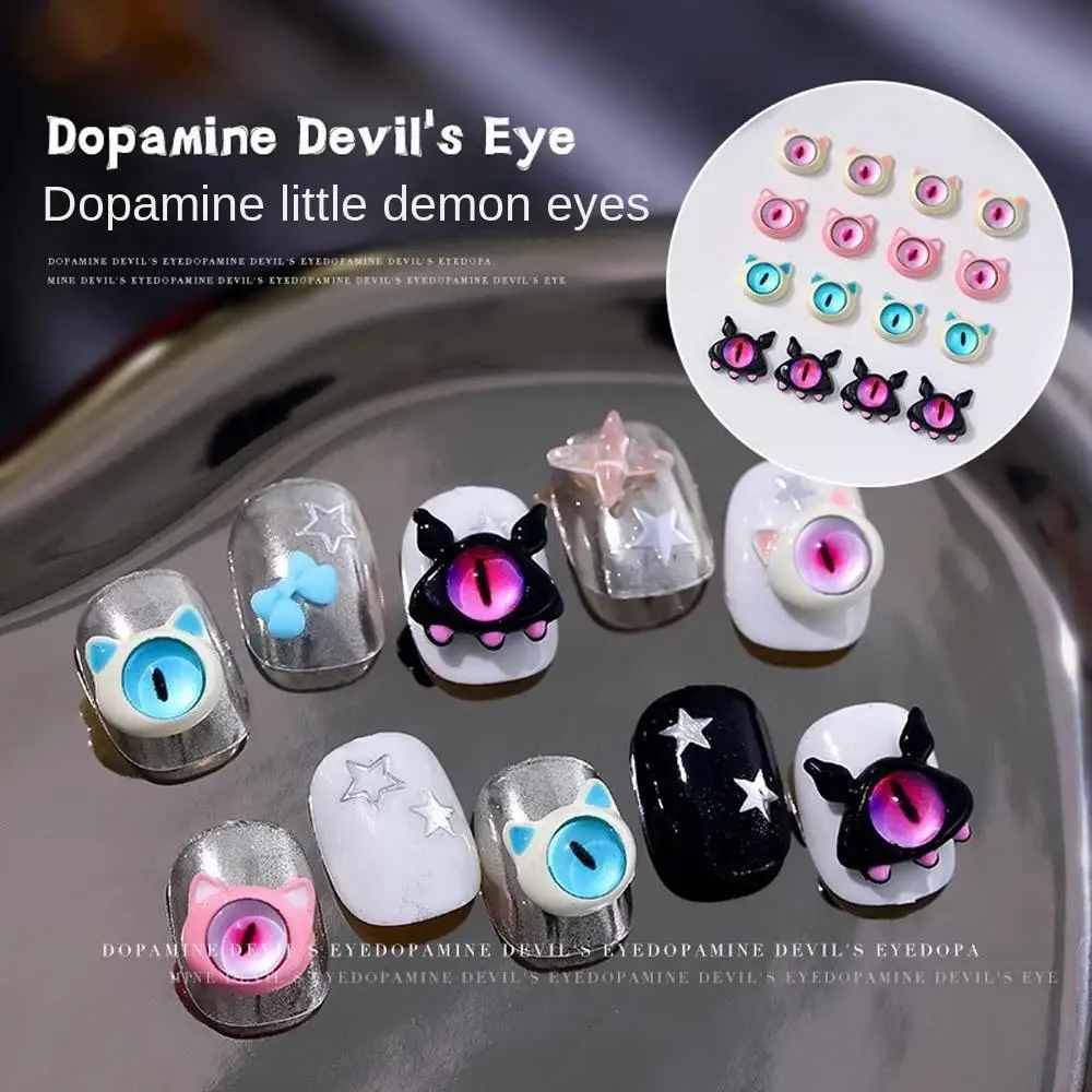 

3D Nail Art Charms Nails Rhinestones For DIY Nail Art Decorations Devil's Eye Design Cat Halloween Manicure Ornaments 2Pcs/set