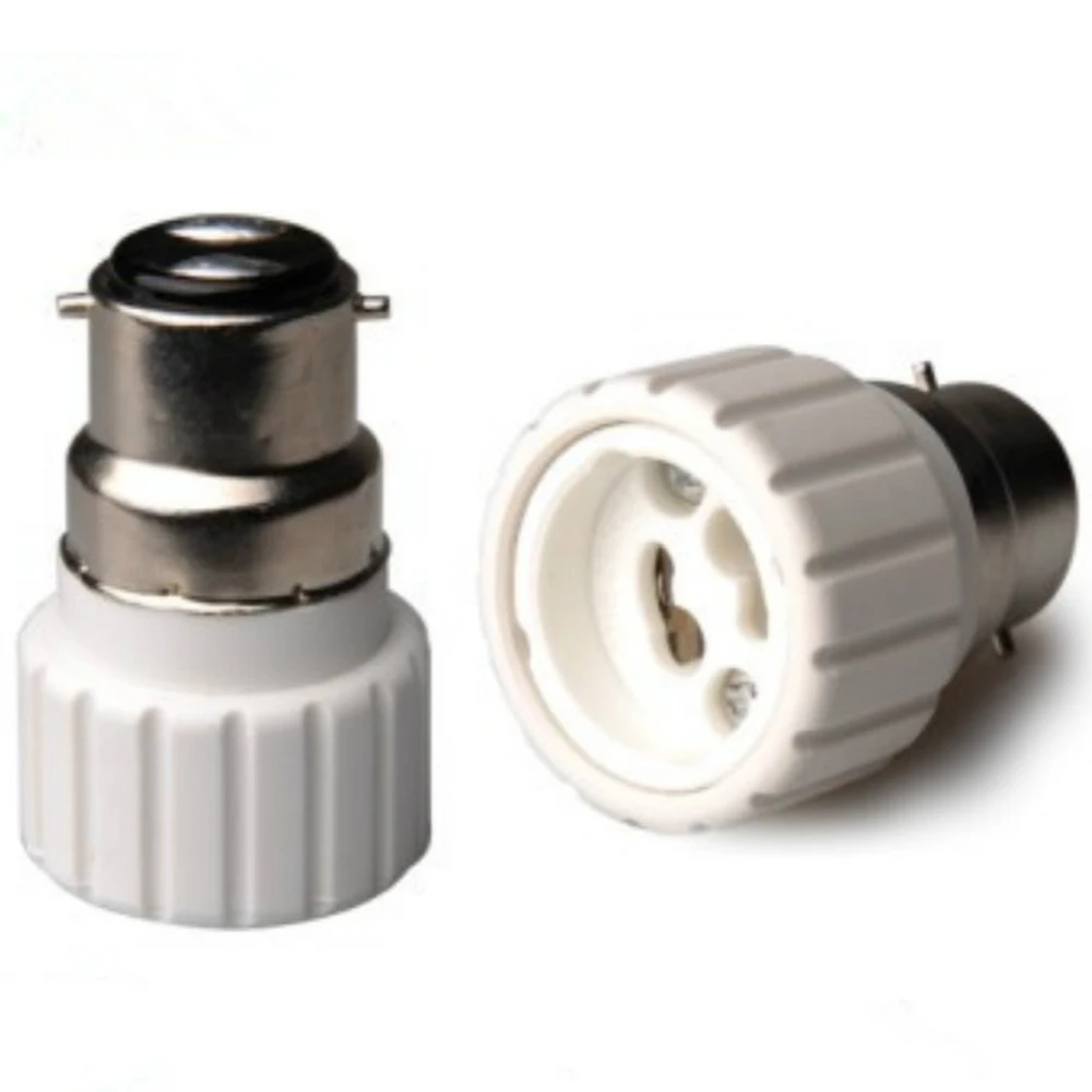 1pcs White Ceramic B22 To GU10 Bulb Lamp Socket Adapter for Changing