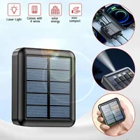 20000mAh Solar Move Power Bank Super Fast Charging USB TYPE C Cable Portable Charger LED Lighting Power Bank For iPhone Samsung 2
