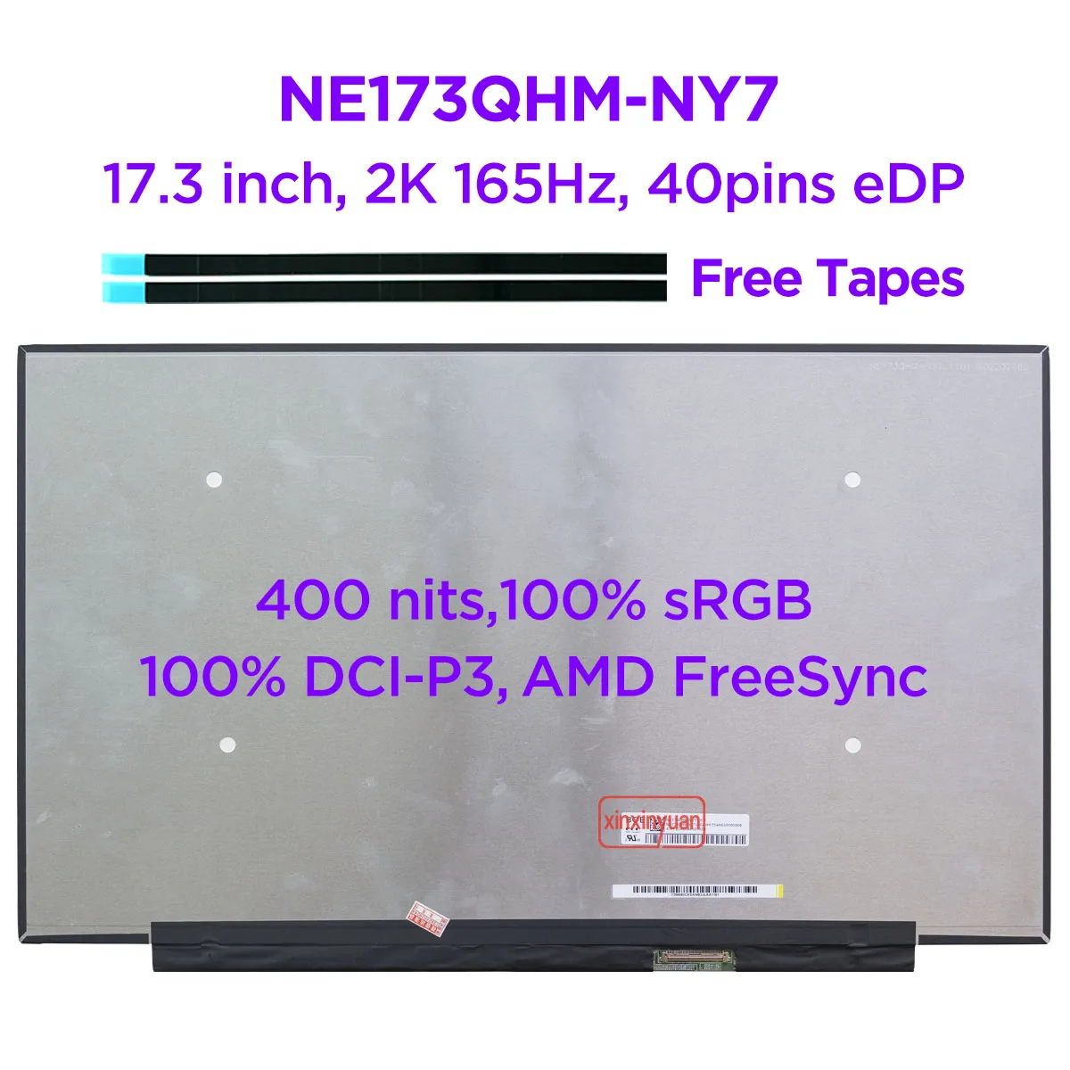 Écran LCD LED BOE 17,3" QHD 165Hz - Compatible ASUS ROG, EUROCOM - Neuf Ouvert (grade A+)