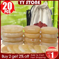 Tontin 20pcs/set Topaz Hot stone massage set basalt massage stones Salon set SPA Tool Heater Bag Health Care round stone 1