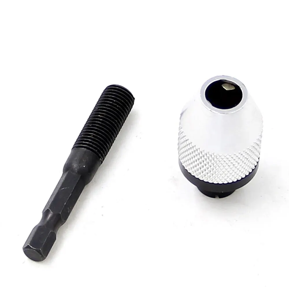 Self centering drill chuck set with durable metal body and easy grip