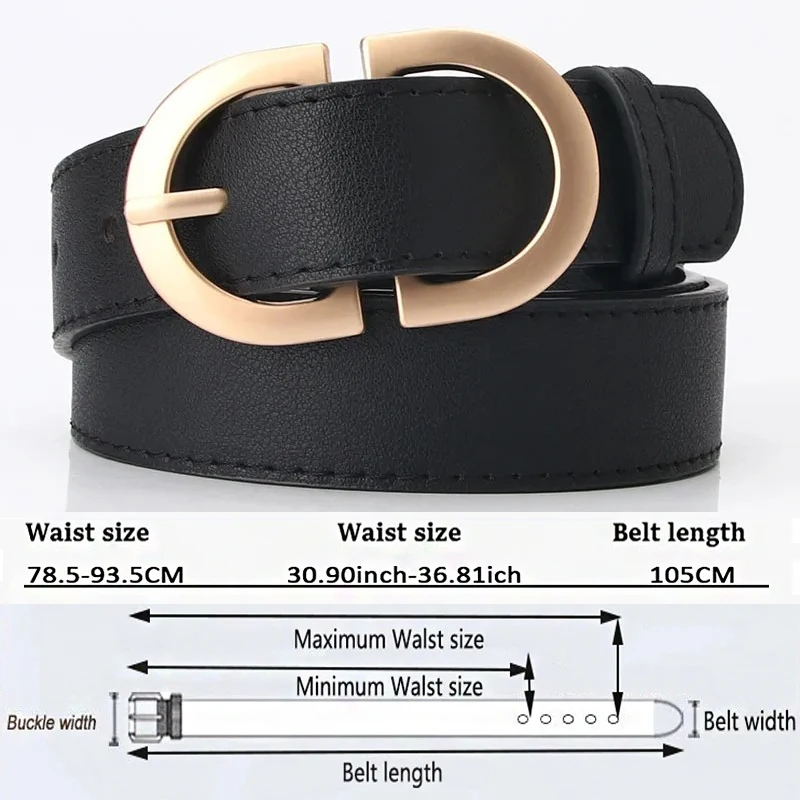 Coubeau Cintura Donna in Pelle - Cintura Sottile in Pelle Per i Pantaloni con Puntale in Alluminio Elegante Cintura Moda Donna in Design a Motivo vuoto con Fibbia in Lega per Jeans