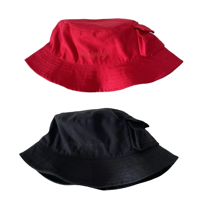 

Adult Bucket Hat Foldable Wide Brims Fisherman Hat Lightweight Hat with Pocket