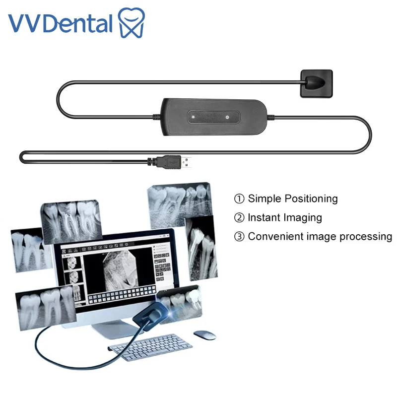 

VVDental Dental Sensor X-Ray Radiovisiograph High-Frequency Fast Transmission Digital Intraoral System HD Image Dentistry Sensor