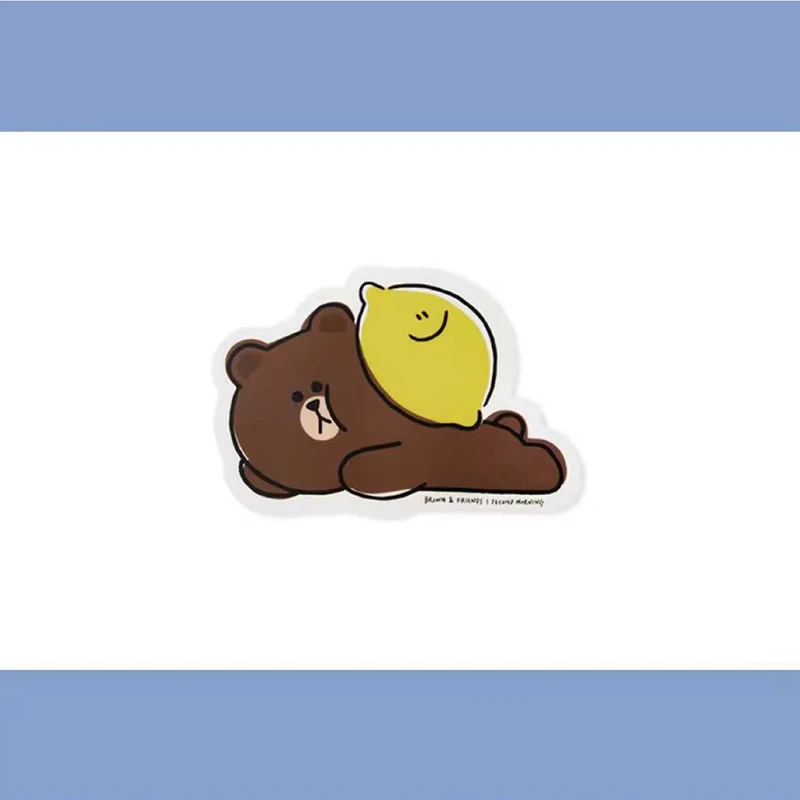 Line Friends Original Kawaii Brown Bear Lemon Series Office Mouse Pad Anime Cartoon Desktop Computer Laptop Tablet Mousepad Gift