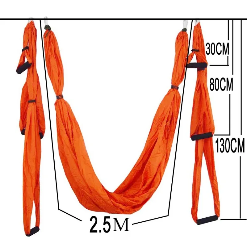 Yoga Hammock Swing Yoga Aerial Color Matching Parachute Cloth Non-elastic Anti-gravity Belt Hammock Aerial Silk Set
