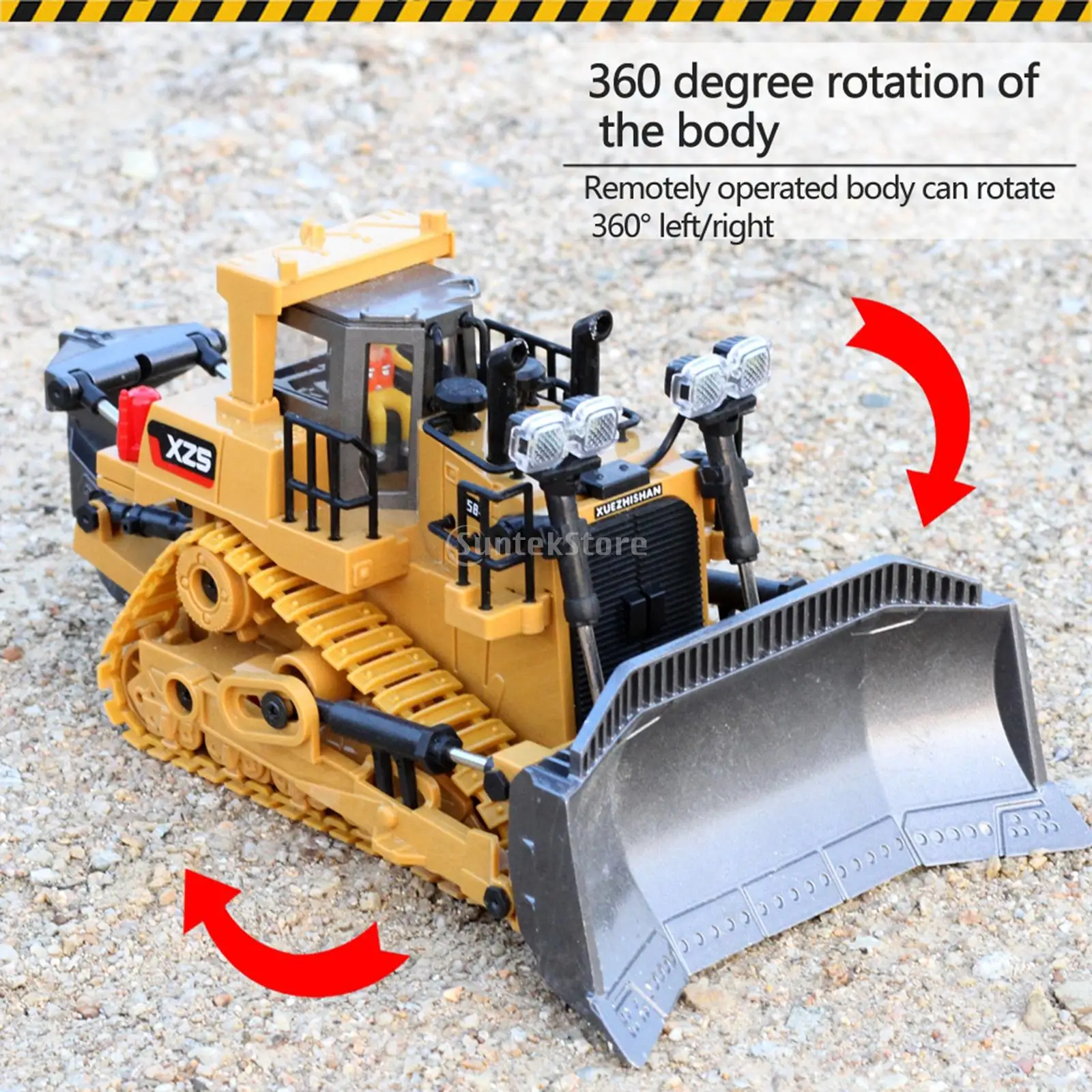 2.4Ghz RC Bulldozer 1/24 with Light & Sound Construction Diecast Engineering Car Dump Excavator Plastic/Alloy for Child‘s Gifts 5