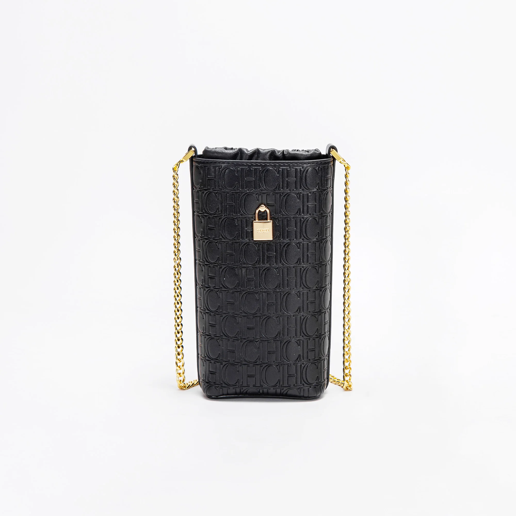 Fashionable Classic Solid Color New Women's Chain Bag Drawstring Design PU Material Women's New Crossbody Bag