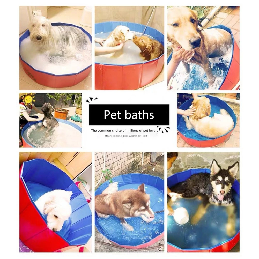 Dog Swimming Pool Foldable Pet Dog Bathing Tub Indoor Outdoor Summer Cool Bath Wash Accessories