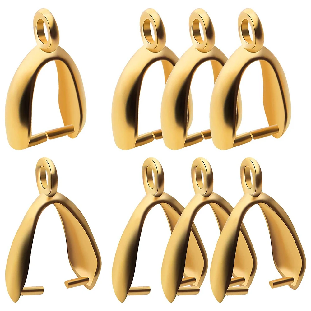 

60pcs Metal Pinch Clip Clasps Bead Bail Pendants Connectors Craft Supplies for DIY Necklace Earring Jewelry Making, 14 x 8 mm