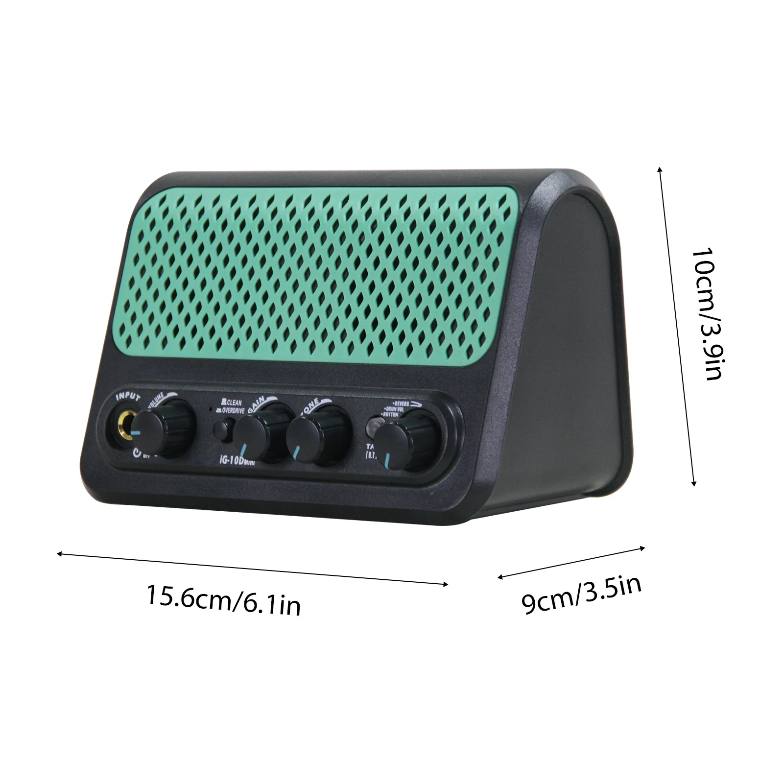 DK Guitar Amplifier BT Speaker with Built-in 30 Drum Machine Modes 2 Tone Clean Overdrive Effects Reverb AUX Input Headphone