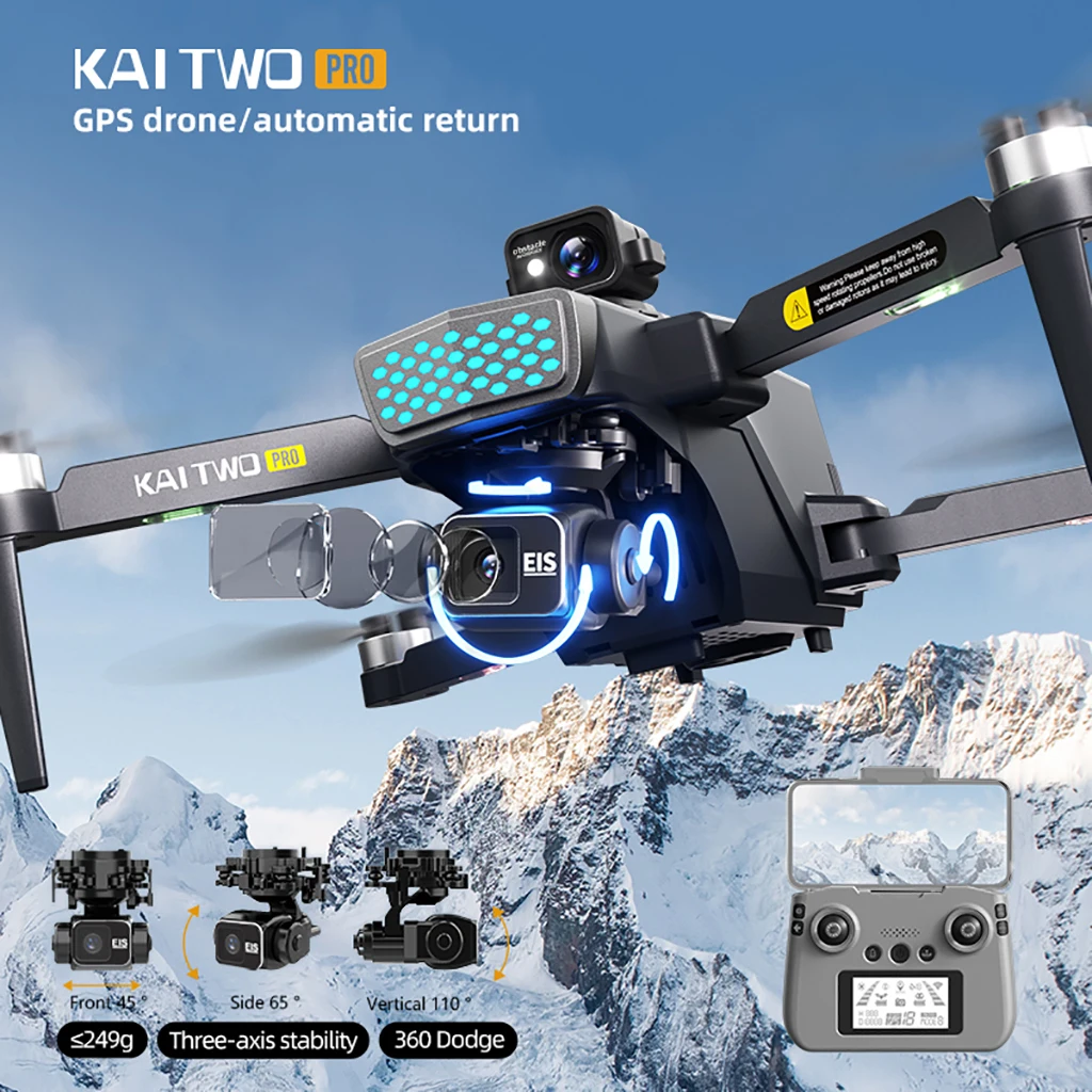 KAI TWO PRO GPS Drone 4K professionale 8K tre assi auto stabilizzazione HD Camera 360 ° evitamento ostacoli Brushless RC Quadcopter - Image 4