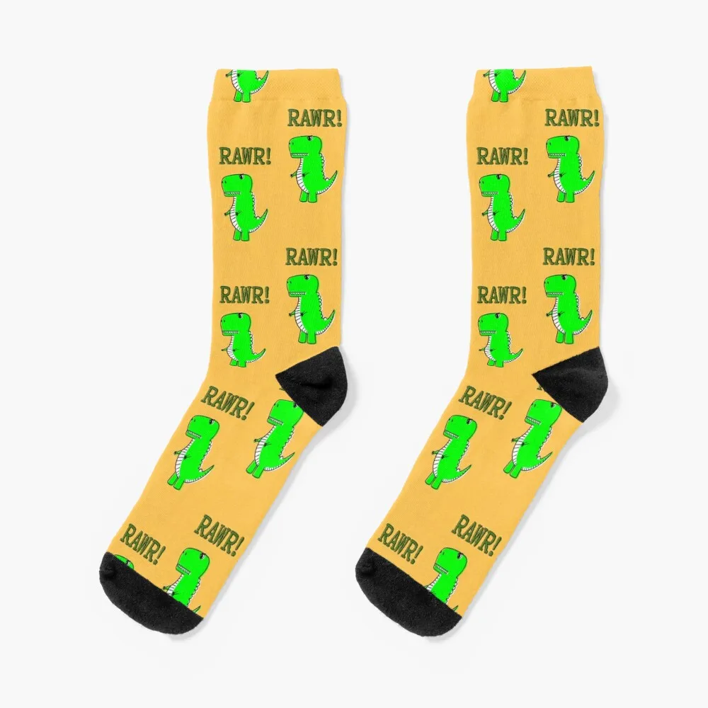 

Cute Angry T-Rex Dinosaur RAWR Socks Women's compression sock Stockings shoes happy socks men