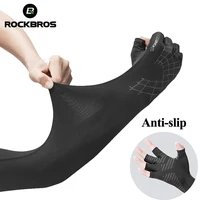 ROCKBROS Sport Arm Sleeve Glove 2 In 1 Breathable Elasticity Running Hiking Driving Sleeves Arms Warmer Glove For Sun Protection 2