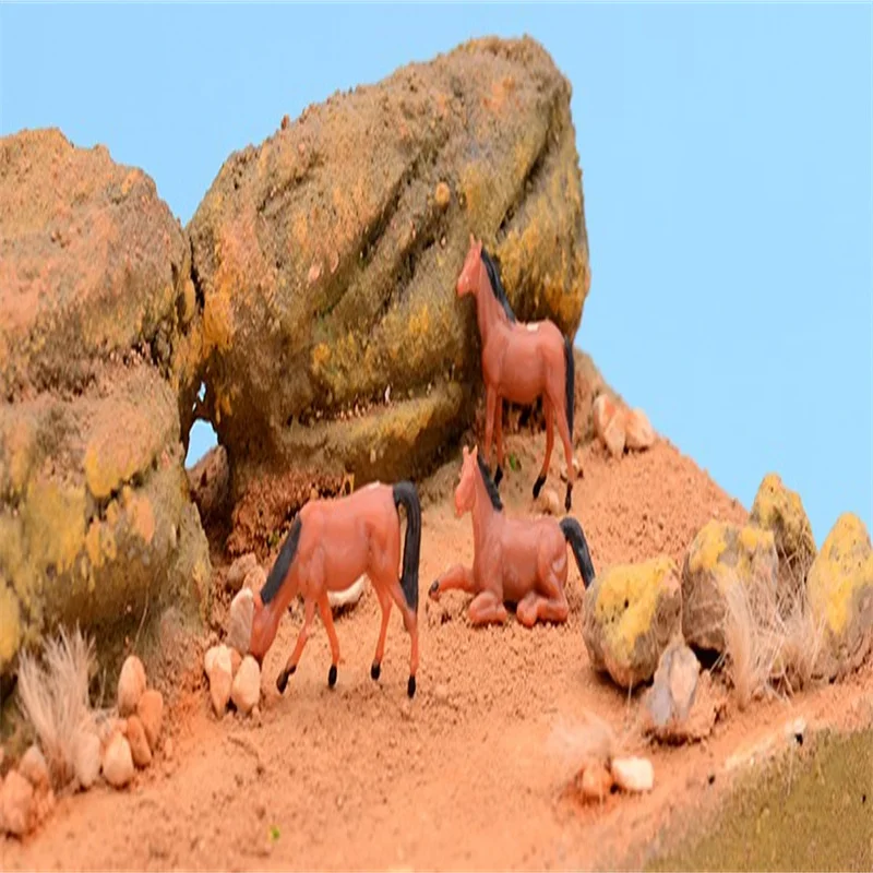 10PCS 1:87 HO Scale Miniature Farm Animals Painted Horses Model DIY Diorama Making Educational Toys Birthday Gift Collection - Image 5