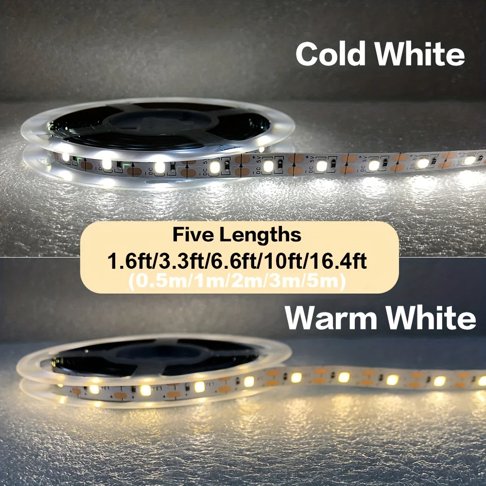 1-5m 5V LED Strip Lights 2835 USB 60 LEDs/m TV Backlight Flexible Lighting Ribbon Tape Bedroom Wardrobe DIY Decoration Light