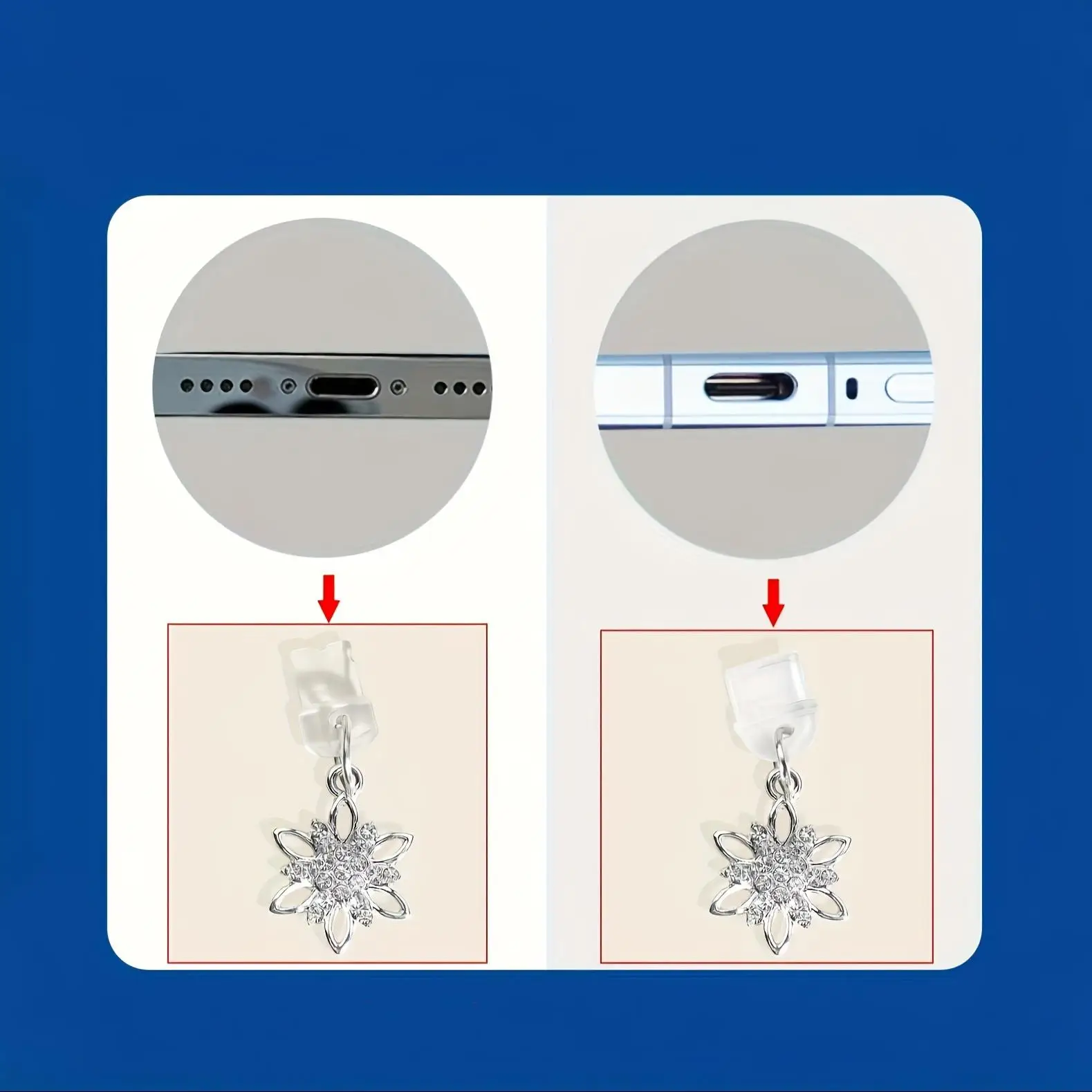 1개 휴대폰 먼지 방지 플러그, 금속 패션 스타버스트 펜던트 먼지 방지 플러그, 휴대폰 장