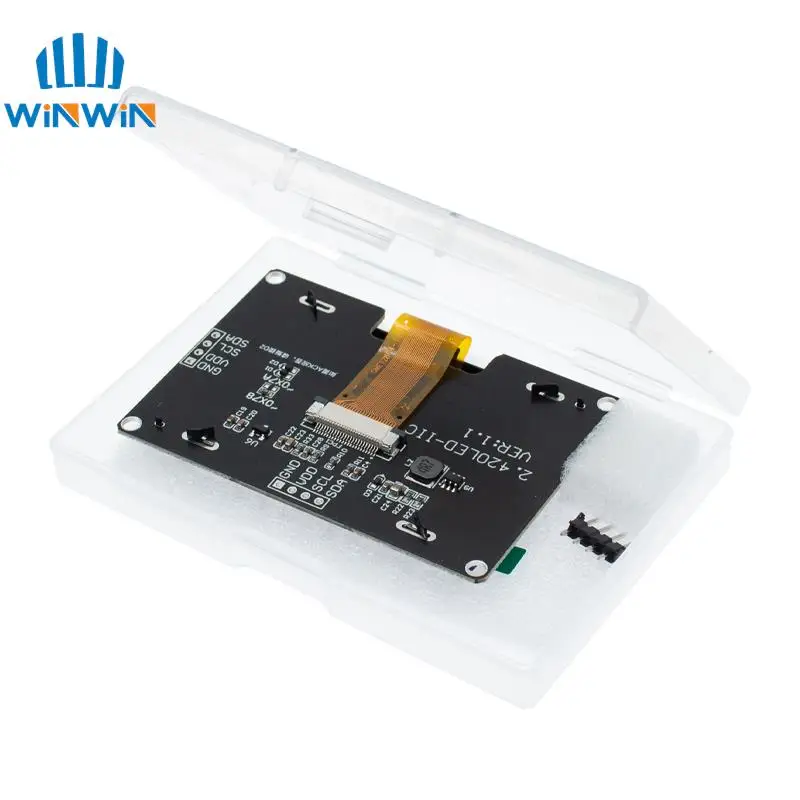 OLED LCD Display Module Display Module LCD Display Module OLED Display Module 2.4-2.42 inch 128x64 SSD1309 12864 7 Pin SPI/IIC I2C Serial Interface for Arduino UNO R3 C51