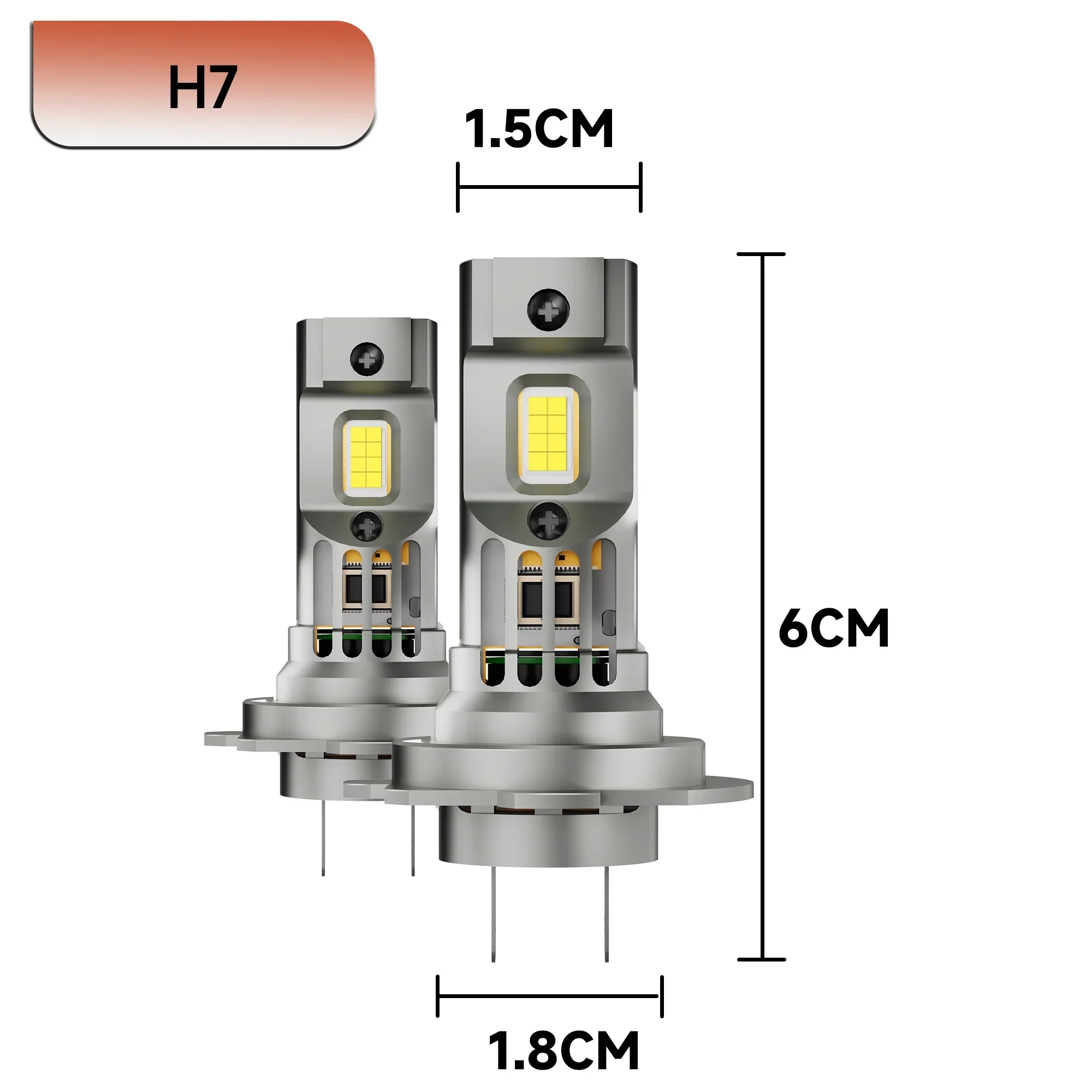 Turbo H7 LED Canbus No Error Headlight Bulbs 2Pcs 120W High Power CSP Chip 30000LM