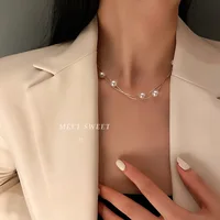 Collier de perles coréen Double couche, personnalisé, à la mode, clavicule pour femmes, collier de perles, Banquet de vacances, bijoux cadeau pour filles 4