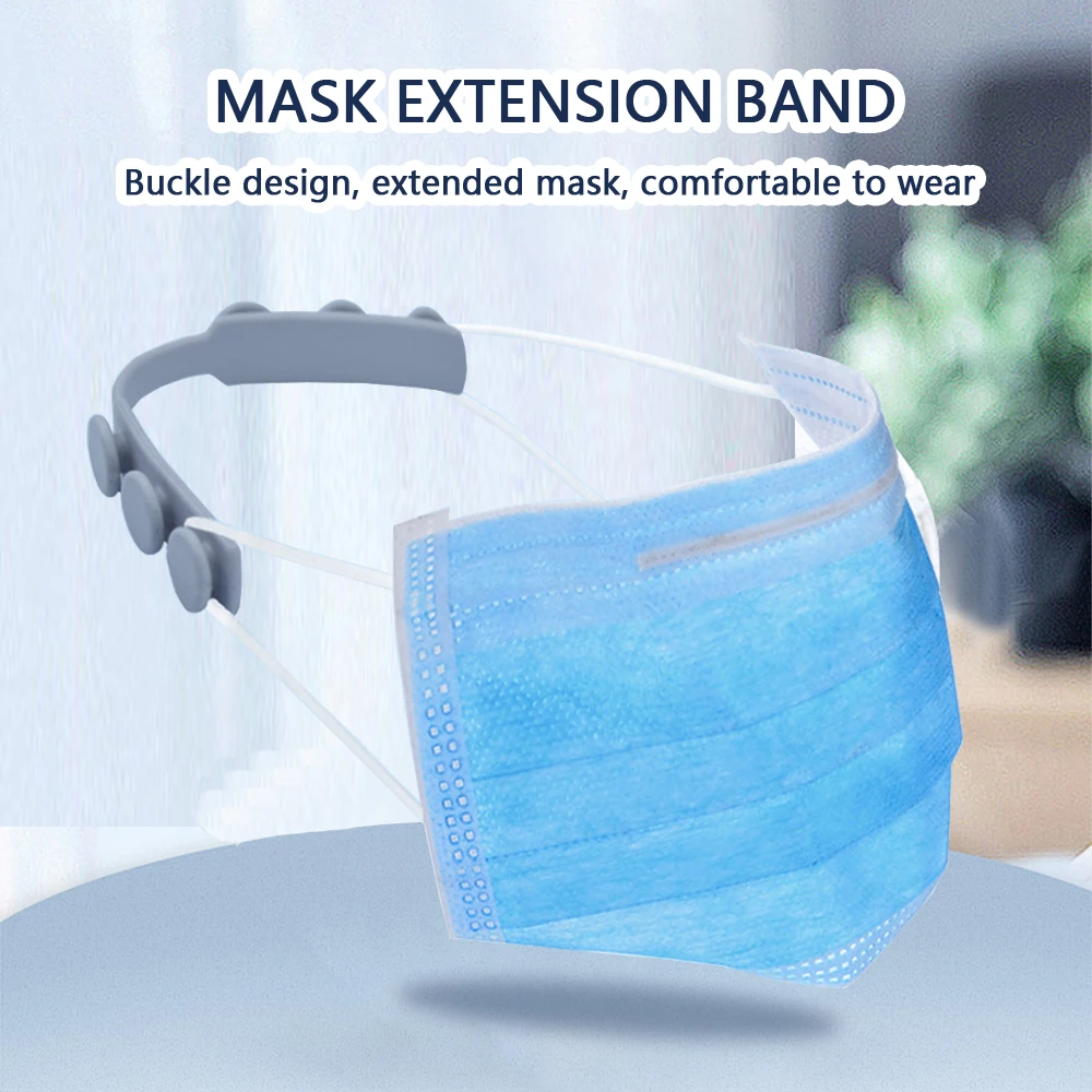 Attache de masque en silicone vue de face avec boucle de réglage.