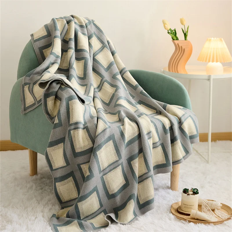 

CHAUSUB Plaid Knitted Throw Blanket Nordic Style Cotton Sofa Cover for Home Decor 130x160cm Bedspread on the Bed Blankets