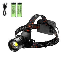 Waterproof Aluminium Alloy LED Headlamp with 3 Light Modes (18650 - battery)