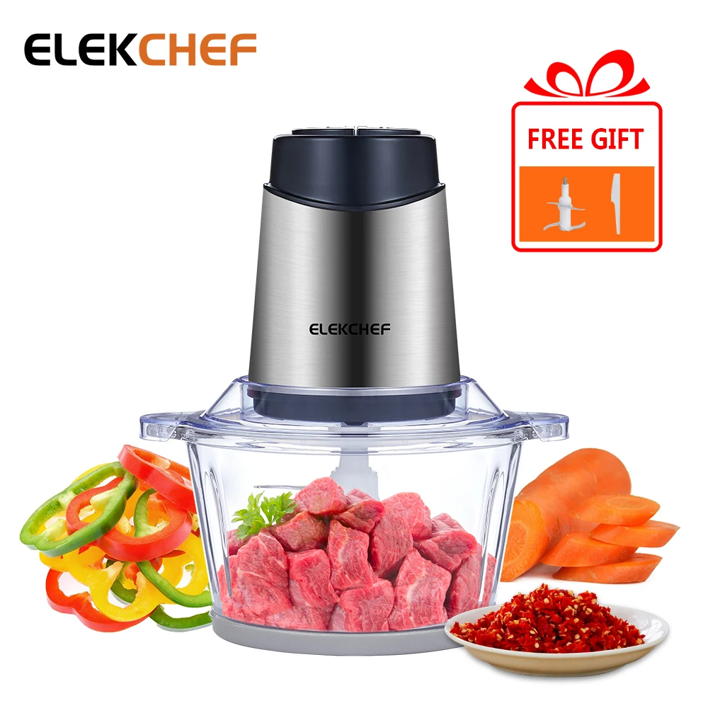 Biolomix-elekchef Processador de Alimentos Tigela de Vidro Velocidades Chopper Moedor de Carne para Babyfood Legumes Cebola Alho 1.8l