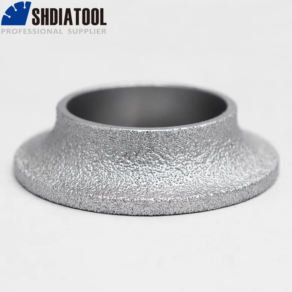 SHDIATOOL 2pcs Dia75mm Vacuum Brazed Diamond Profile Grinding Wheel For Demi-bullnose (15mm+20mm) Vacuum Brazed Diamond Tools