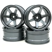 TxxRcss 1/10 RC Drift Tires And Aluminum Wheels Rims Rally Racing Tyres 12mm Hex for 1:10 Scale On Road Touring Street Car Tamiy 1