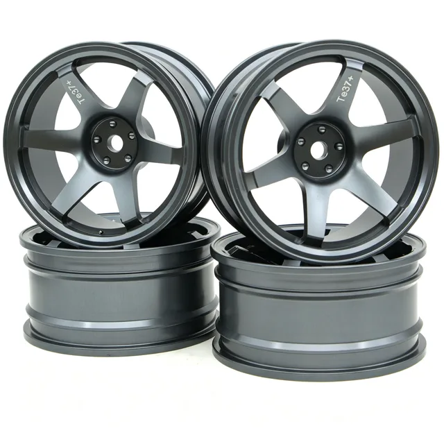 TxxRcss 1/10 RC Drift Tires And Aluminum Wheels Rims Rally Racing Tyres 12mm Hex for 1:10 Scale On Road Touring Street Car Tamiy 1