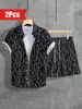 Hawaiian Outdoor Shorts For Men Casual Summer Shirt For Everyday Men Short-sleeved Shirt And Beach Shorts Set Fashion Printing 4