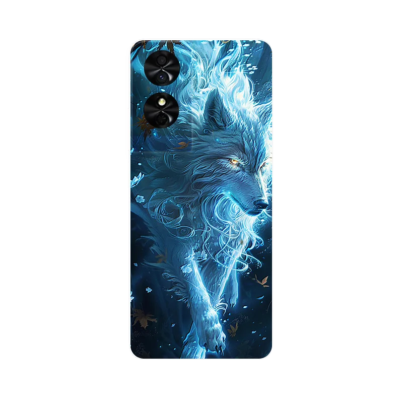 Wolf Painted Shockproof Soft Silicone Phone Case
