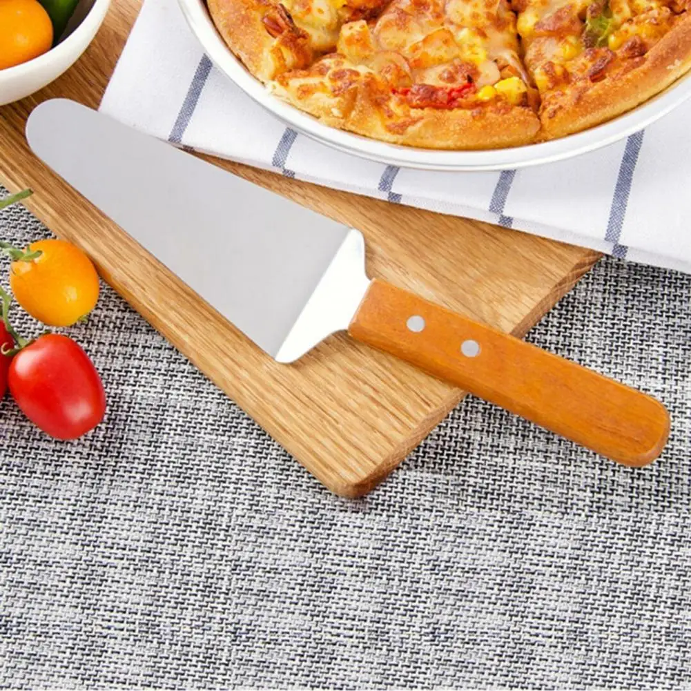 Stainless Steel Spatula Durable Stainless Steel Shovel Durable Spatula with Wooden Handle Comfortable for Cheese