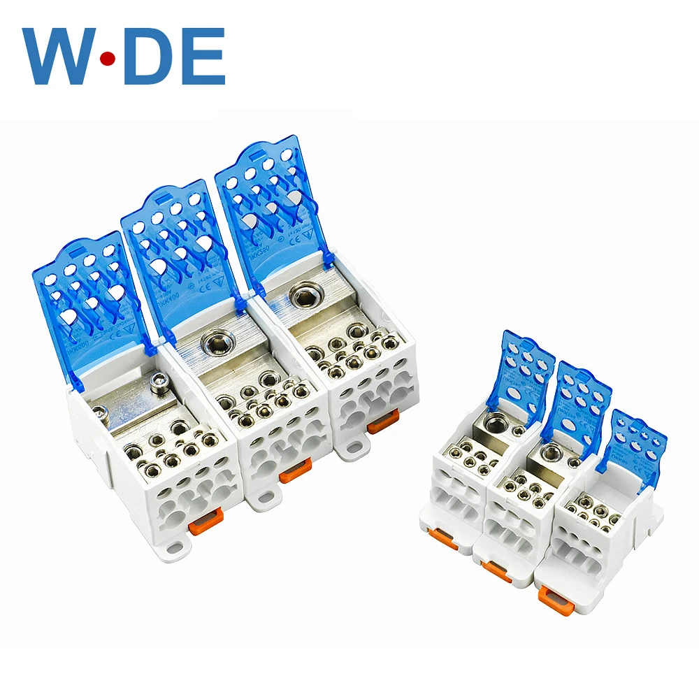 Din Rail Distribution Box Block One In Multiple Out UKK Power Universal Electric Wire Connector Junction Box Terminal Block 1 PC 2