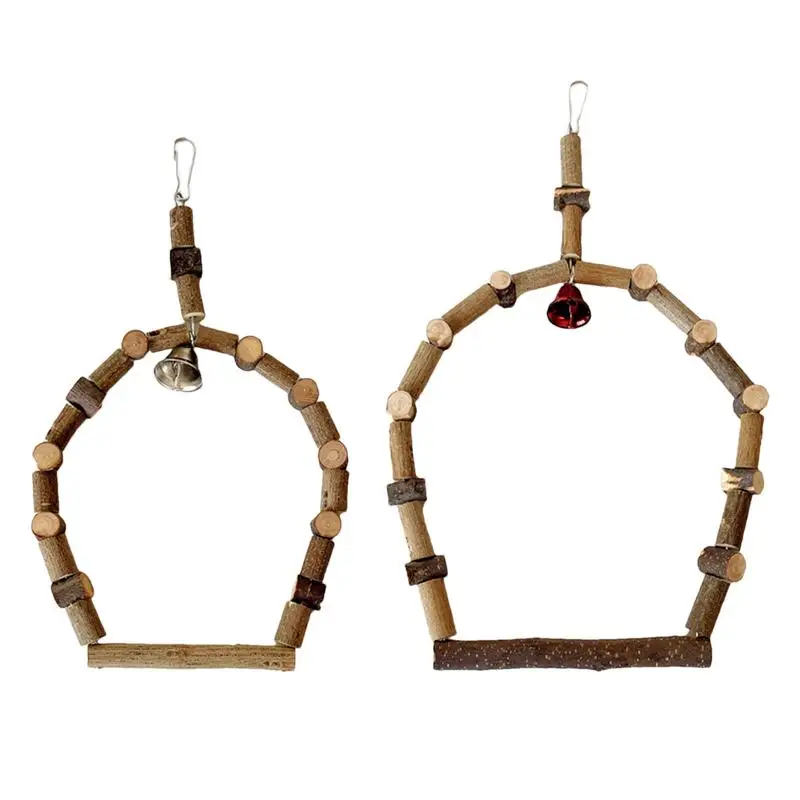 

Swing Parrot Toy 1PCS safe Interactive Wooden Bird Standing Toy reliable Attractive Hanging Bird Toy for parrot pet supplies