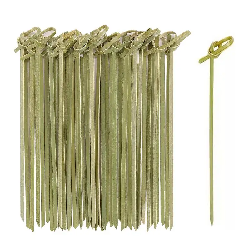 

Appetizer Picks Disposable Bamboo Tie Knotted Skewers Creative Handmade Appetizer Picks Fruit Toothpicks For Party Supplies