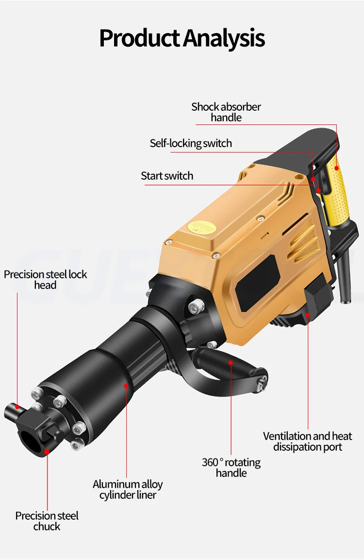1650W Multifunctional Tree Digging Machine for Digging Trenching Tamping Breakin
