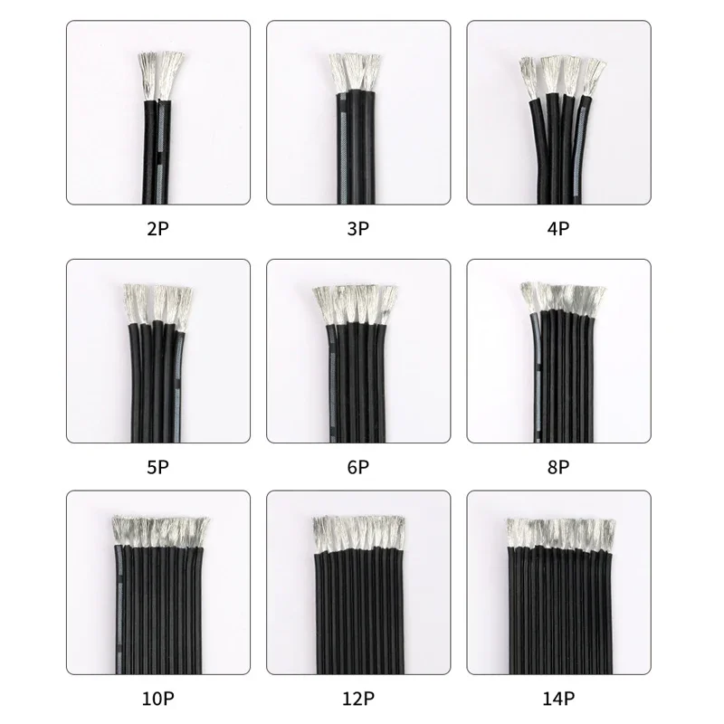 1～50m 柔軟なシリコン平行線 2P 4P 6P 8P 10P 30 AWG 銅ケーブル( 2/5/10M シリコーン平行銅線 | 20-30AWG  マルチコア 2P/4P/6P/8P/14P 高温耐性フレキシブルケーブル( FANDEE プラスサイズ ミディドレス 女性用 - Aライン  チャーチドレス Vネック 3/4スリーブ ... 2/5 ... 2/5/10M シリコーン平行銅線 | 20-30AWG マルチコア 2P/4P/6P/8P/14P 高温耐性フレキシブルケーブル(