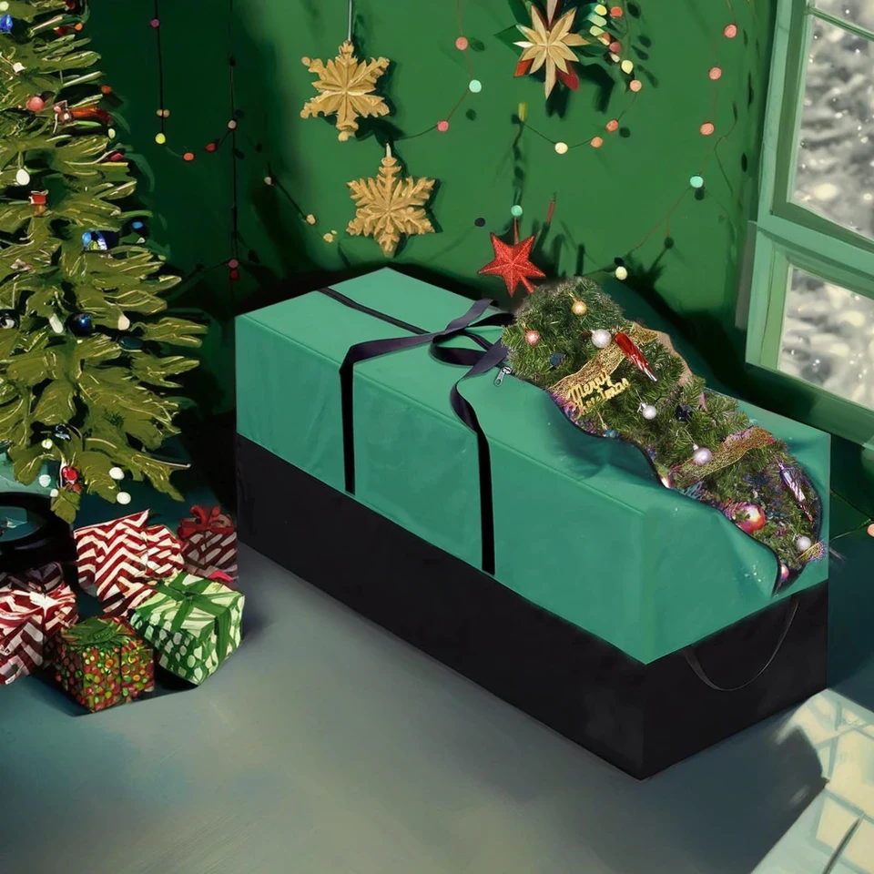 Kerstboom opbergtas 125 x 50 x 40 cm met grote handgrepen. Perfect voor het opbergen van uw kerstboom