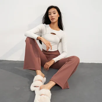 OhSunny Winter Warm Thick Yoga Pants 2024 New Flare Leggings High Waist Stretchy Breathable Fitness Trouser Women Workout Long 4