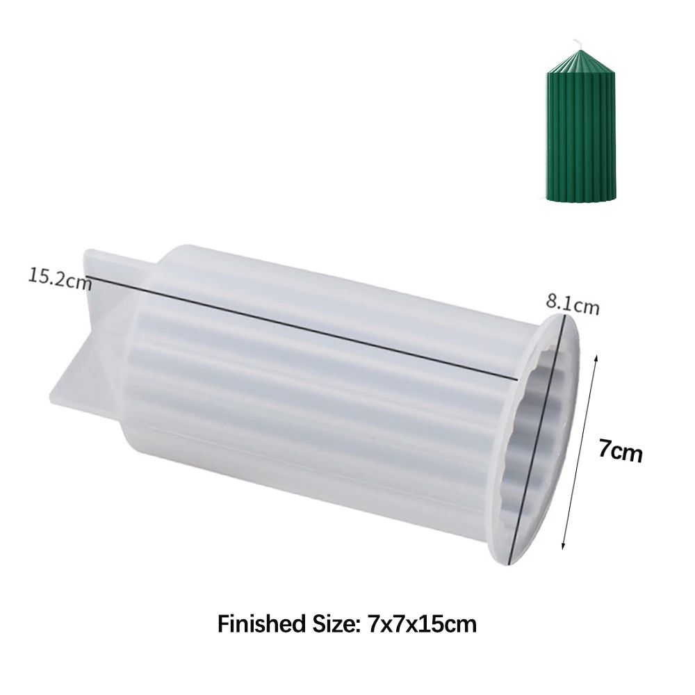 Zylinderform Kerze Silikonform 3D DIY Cented Kerze Seifenform Handwerk Geschenkherstellung Gips Harz Wachs hausgemachte Dekoration – Detail 12