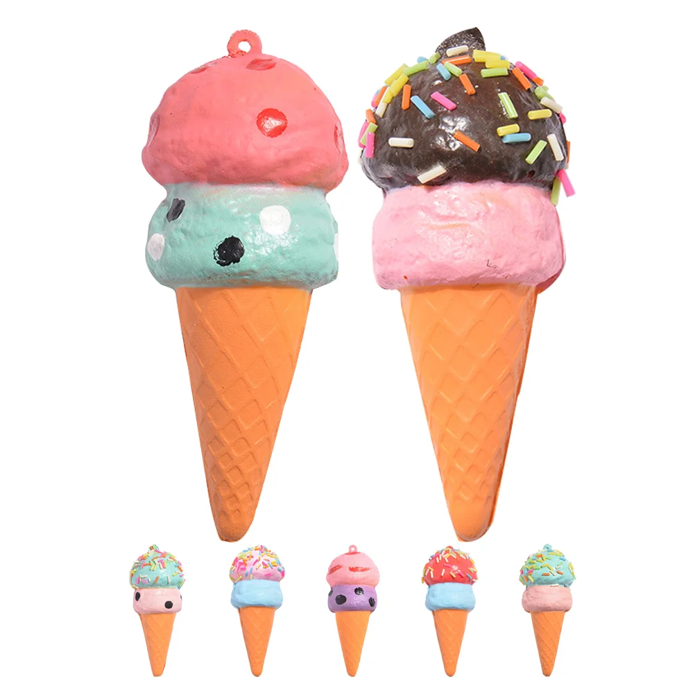 

7 Pcs Simulation Ice Cream Fake Cone Toy Model Models Props Food Modeling Figurine Pu Child Artificial Lifelike
