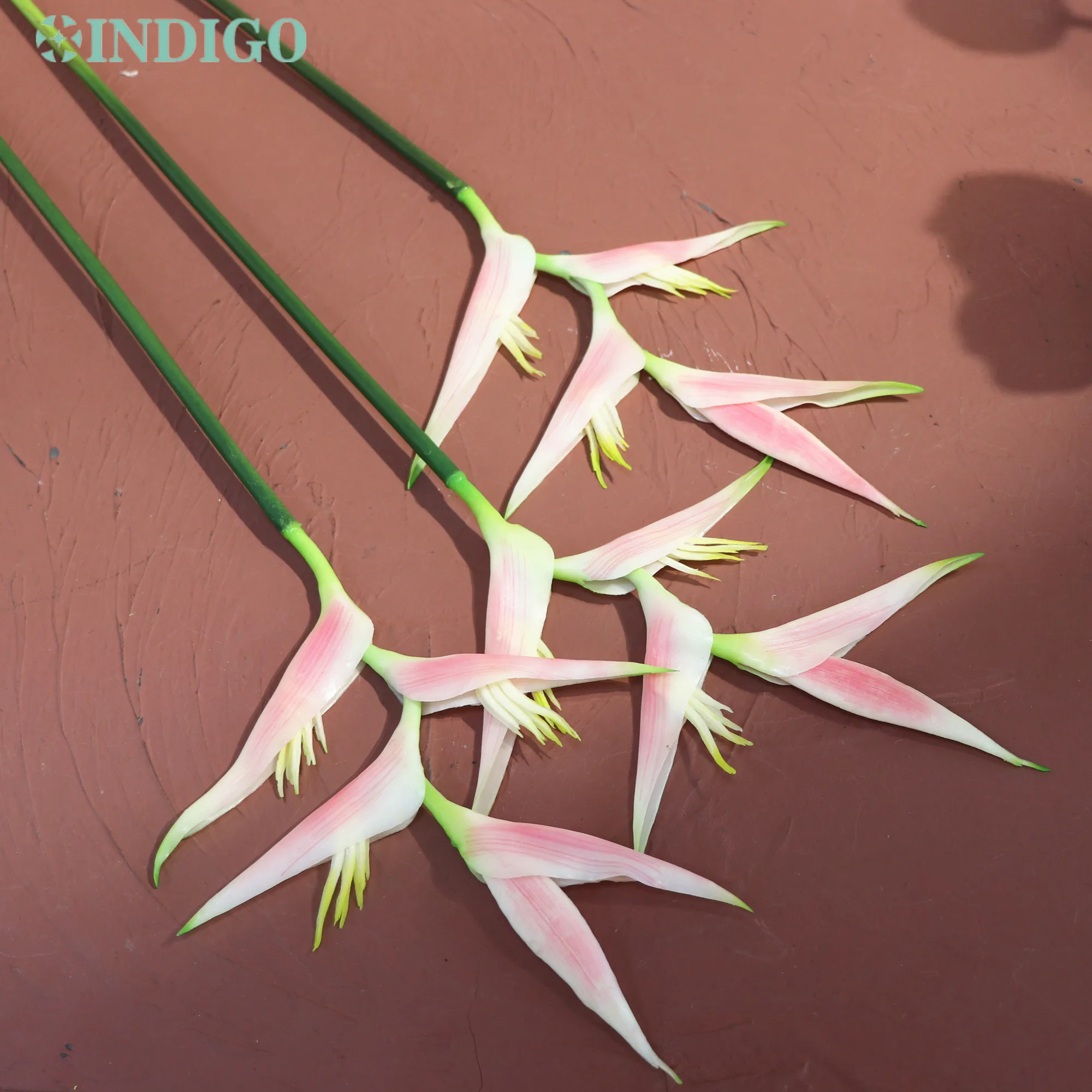 INDIGOArtificialFlowerWeddingDecorationPinkBirdofParadiseOrchidRealTouchSilicone