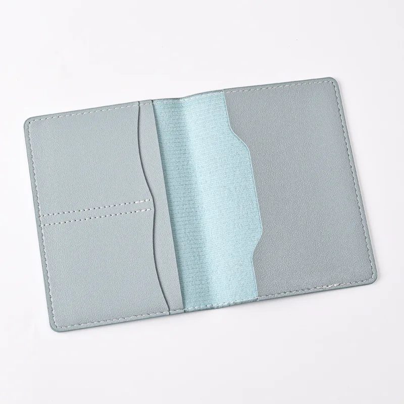 PU Leather Solid Color Passport Holder Women Men Passport Cover Flight Ticket Clip Multifunctional Passport Wallet Id Holder