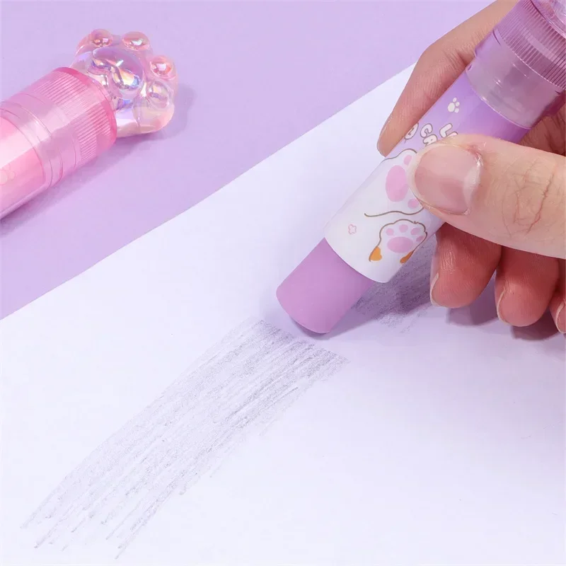 Lipsticks Design Pencil Eraser pencil eraser Cute Cat Paw Erasers Wipe Clean Correction Tools Kids Gifts Office Supplies Student Stationery