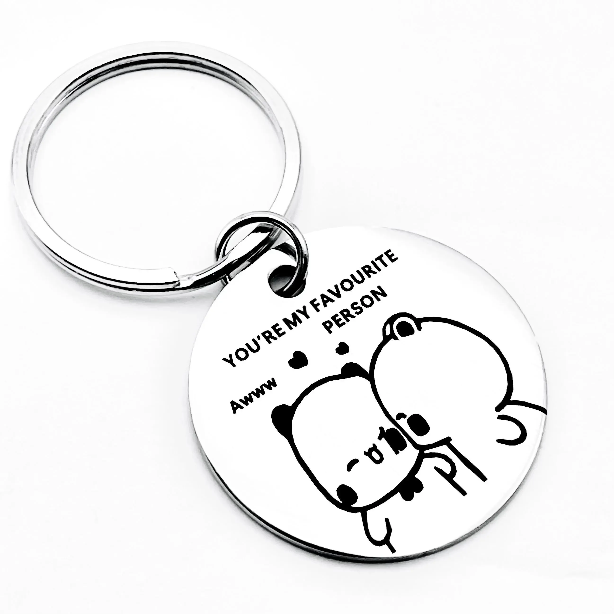 Love Bear Stainless Steel Keychain - Perfect Gift for Couples, Fashionable and Elegant Pendant Accessory
