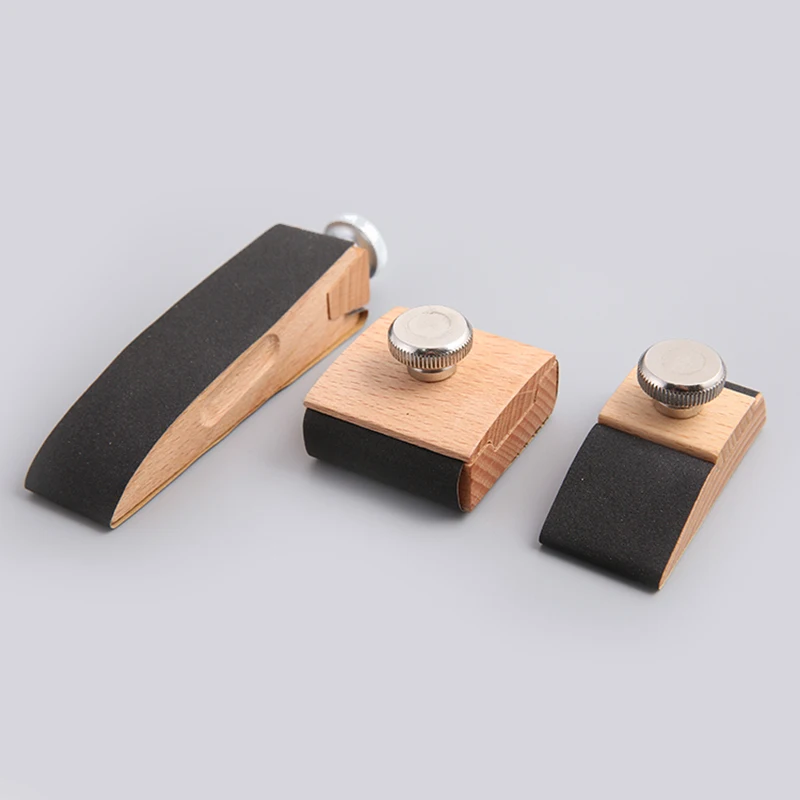 Handmade Leather DIY Leather Craft Edge Treatment Polish Sand Paper Clip Wood Screw Hand Edge Banding Tool